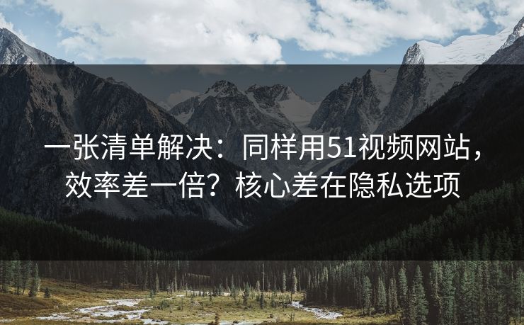 一张清单解决：同样用51视频网站，效率差一倍？核心差在隐私选项