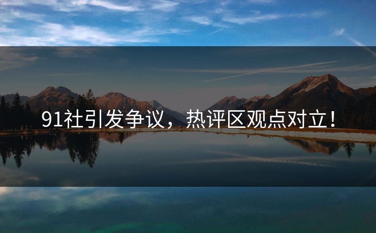 91社引发争议，热评区观点对立！