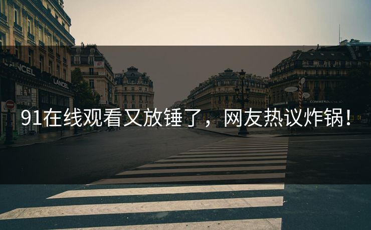 91在线观看又放锤了，网友热议炸锅！