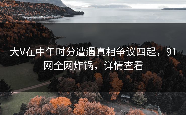 大V在中午时分遭遇真相争议四起，91网全网炸锅，详情查看